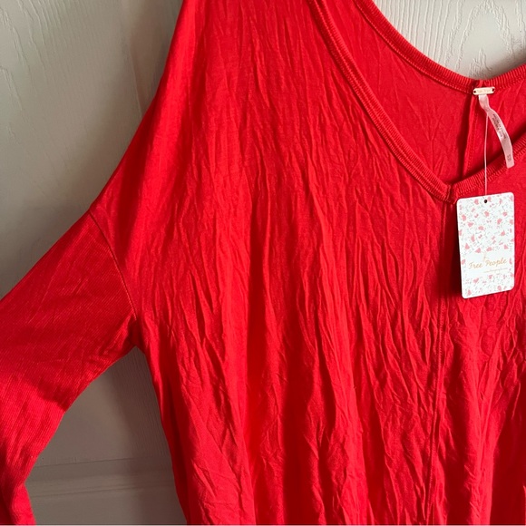 Free People Love Glare Orange Moonshine Long Sleeve Top - Picture 8 of 8